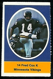 1972 Sunoco Stamps      348     Fred Cox
